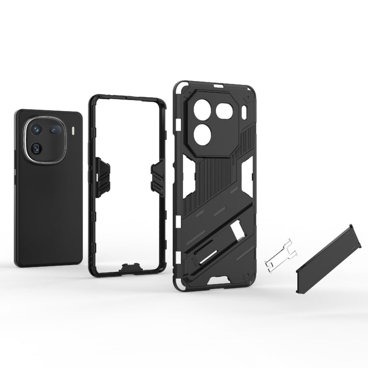 For vivo iQOO 12 5G Punk Armor 2 in 1 PC + TPU Phone Case with Holder(Grey) - iQOO 12 Cases by PMC TechLife | Online Shopping South Africa | PMC TechLife