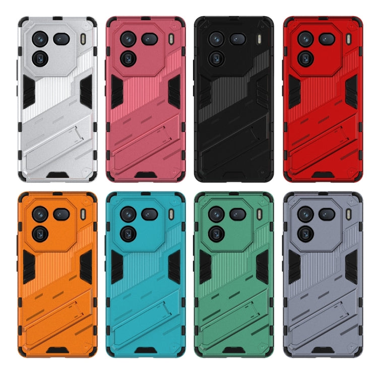 For vivo iQOO 12 5G Punk Armor 2 in 1 PC + TPU Phone Case with Holder(Grey) - iQOO 12 Cases by PMC TechLife | Online Shopping South Africa | PMC TechLife