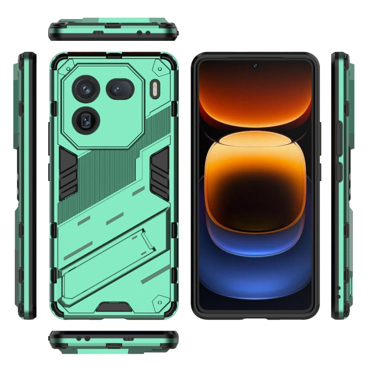 For vivo iQOO 12 5G Punk Armor 2 in 1 PC + TPU Phone Case with Holder(Green) - iQOO 12 Cases by PMC Jewellery | Online Shopping South Africa | PMC Jewellery