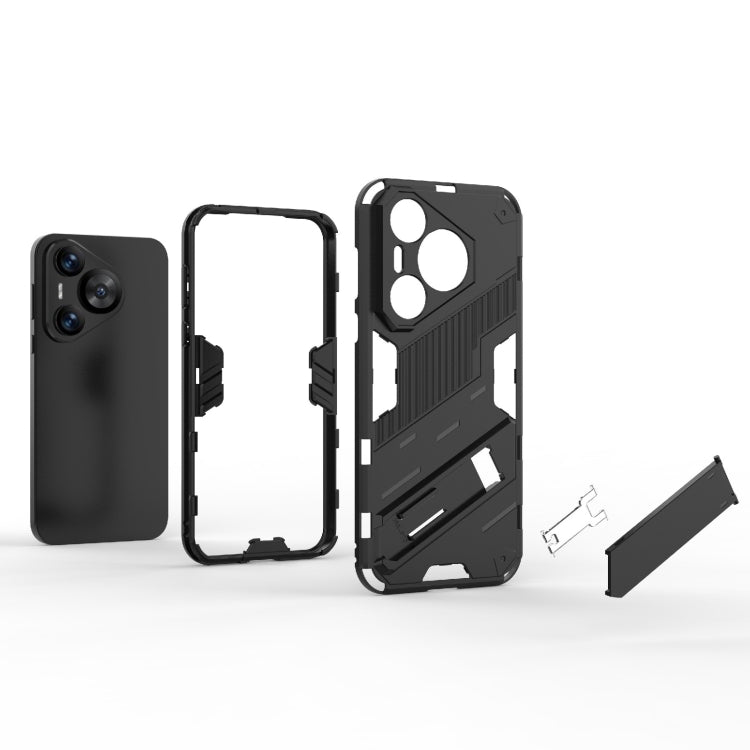 For Huawei Pura 70 Punk Armor 2 in 1 PC + TPU Phone Case with Holder(Black) - Huawei Cases by PMC TechLife | Online Shopping South Africa | PMC TechLife | Buy Now Pay Later Mobicred