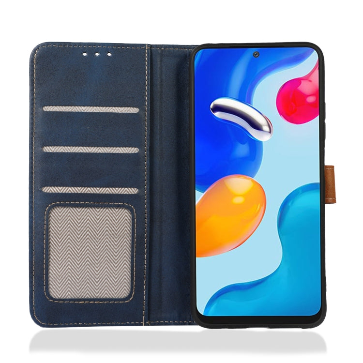 For iPhone 16 Pro Max Stitching Thread Calf Texture Leather Phone Case(Blue) - iPhone 16 Pro Max Cases by PMC Jewellery | Online Shopping South Africa | PMC Jewellery | Buy Now Pay Later Mobicred