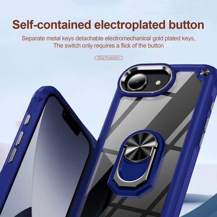 For iPhone 16e TPU + PC Lens Protection Phone Case with Ring Holder(Green) - iPhone 16e Cases by PMC TechLife | Online Shopping South Africa | PMC TechLife | Buy Now Pay Later Mobicred