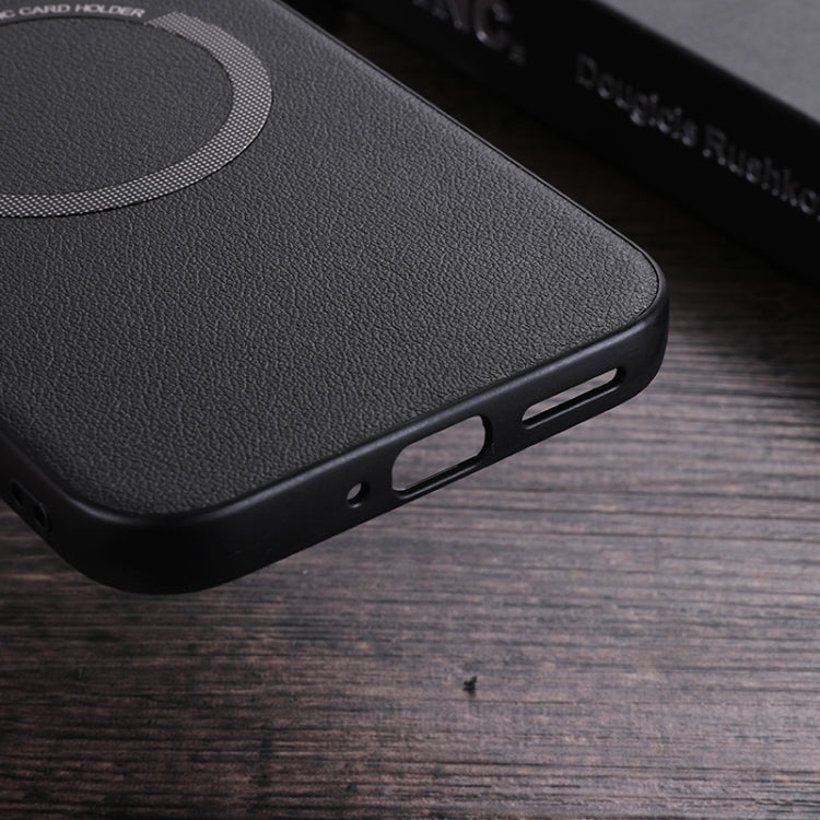 For Google Pixel 9 Pro Magsafe Magnetic Ring Leather Texture Phone Case(Black) - Google Cases by PMC TechLife | Online Shopping South Africa | PMC TechLife | Buy Now Pay Later Mobicred