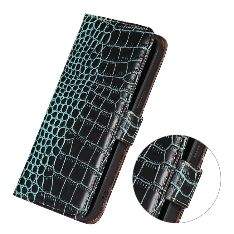 For iPhone 16 Crocodile Top Layer Cowhide Leather Phone Case(Green) - iPhone 16 Cases by PMC Jewellery | Online Shopping South Africa | PMC Jewellery | Buy Now Pay Later Mobicred