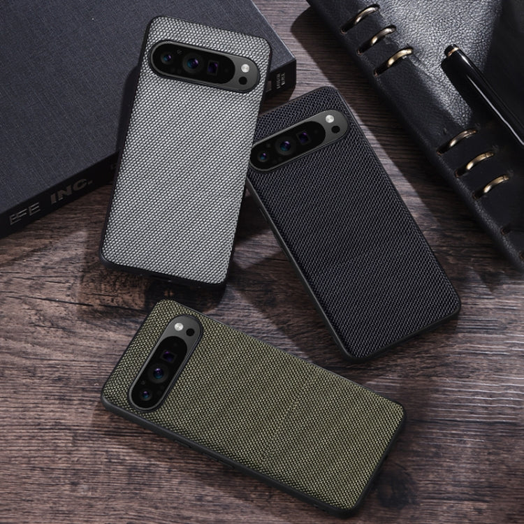 For Google Pixel 9 Nylon Cloth Texture Shockproof PC+TPU Phone Case(Grey) - Google Cases by PMC TechLife | Online Shopping South Africa | PMC TechLife | Buy Now Pay Later Mobicred