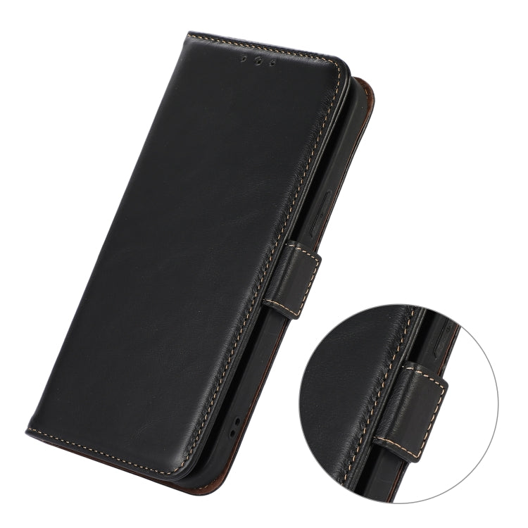 For iPhone 16 Pro Max Crazy Horse Top Layer Cowhide Leather Phone Case(Black) - iPhone 16 Pro Max Cases by PMC TechLife | Online Shopping South Africa | PMC TechLife | Buy Now Pay Later Mobicred