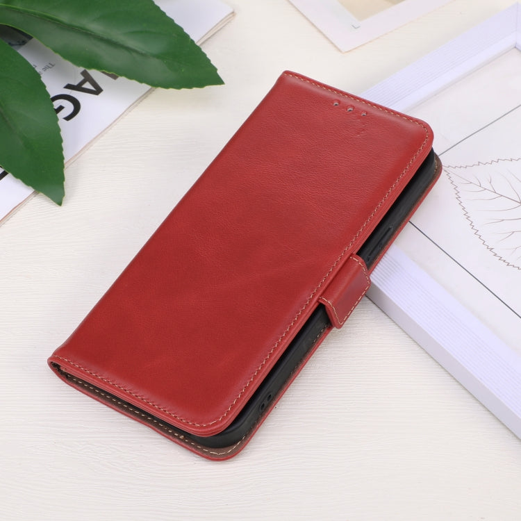 For iPhone 16 Pro Max Crazy Horse Top Layer Cowhide Leather Phone Case(Red) - iPhone 16 Pro Max Cases by PMC Jewellery | Online Shopping South Africa | PMC Jewellery | Buy Now Pay Later Mobicred