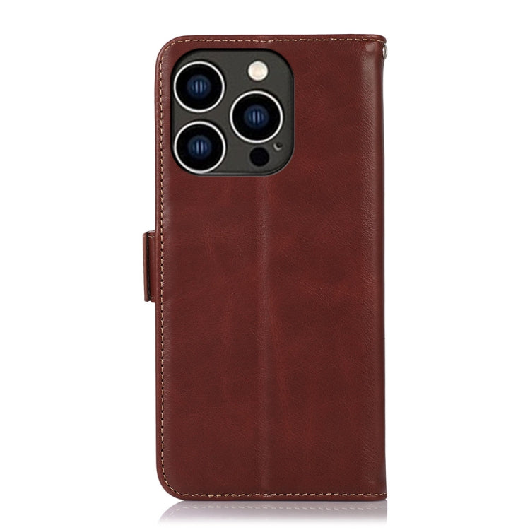 For iPhone 16 Pro Max Crazy Horse Top Layer Cowhide Leather Phone Case(Brown) - iPhone 16 Pro Max Cases by PMC Jewellery | Online Shopping South Africa | PMC Jewellery | Buy Now Pay Later Mobicred