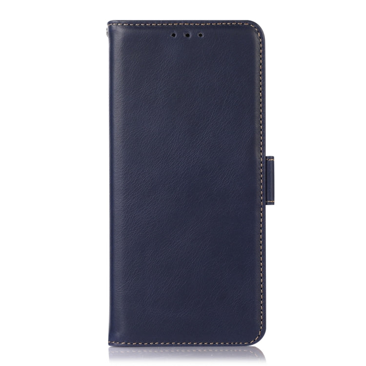 For iPhone 16 Plus Crazy Horse Top Layer Cowhide Leather Phone Case(Blue) - iPhone 16 Plus Cases by PMC Jewellery | Online Shopping South Africa | PMC Jewellery | Buy Now Pay Later Mobicred