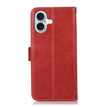 For iPhone 16 Crazy Horse Top Layer Cowhide Leather Phone Case(Red) - iPhone 16 Cases by PMC Jewellery | Online Shopping South Africa | PMC Jewellery | Buy Now Pay Later Mobicred