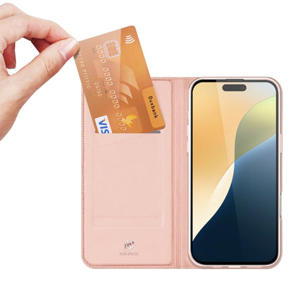 For iPhone 16 DUX DUCIS Skin Pro Series Flip Leather Phone Case(Rose Gold) - iPhone 16 Cases by DUX DUCIS | Online Shopping South Africa | PMC Jewellery | Buy Now Pay Later Mobicred