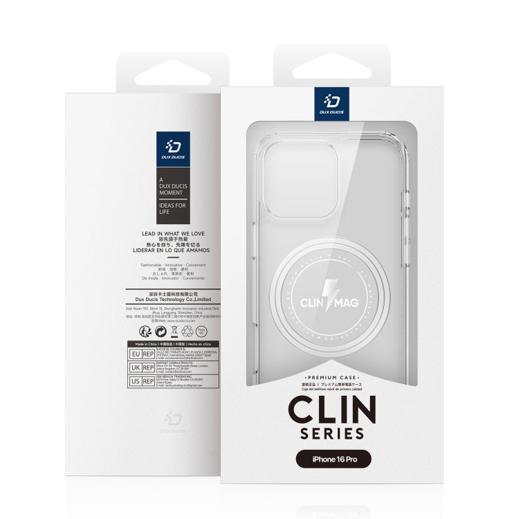 For iPhone 16 Pro DUX DUCIS Clin Mag Series Magsafe TPU Phone Case(Transparent) - free shipping - PMC TechLife - Order now!