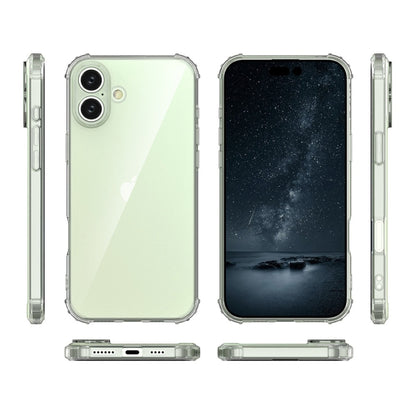 For iPhone 16 Plus Four-Corner Shockproof Clear TPU Phone Case(Transparent) - iPhone 16 Plus Cases by PMC Jewellery | Online Shopping South Africa | PMC Jewellery | Buy Now Pay Later Mobicred