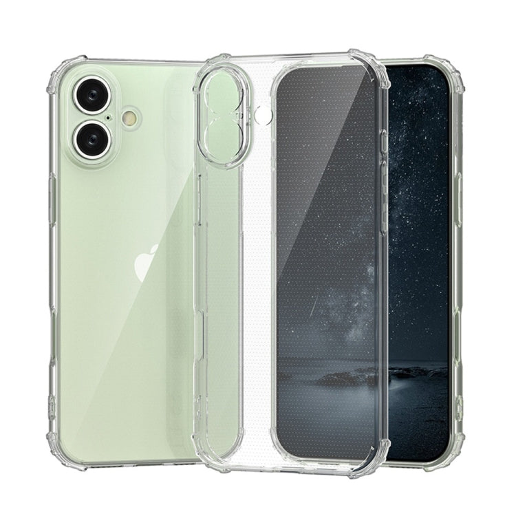 For iPhone 16 Four-Corner Shockproof Clear TPU Phone Case(Transparent) - iPhone 16 Cases by PMC Jewellery | Online Shopping South Africa | PMC Jewellery | Buy Now Pay Later Mobicred