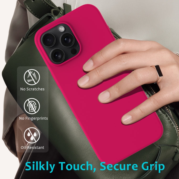 For iPhone 16 Pro Solid Color Silicone Phone Case(Rose Red) - More iPhone Cases by PMC Jewellery | Online Shopping South Africa | PMC Jewellery | Buy Now Pay Later Mobicred