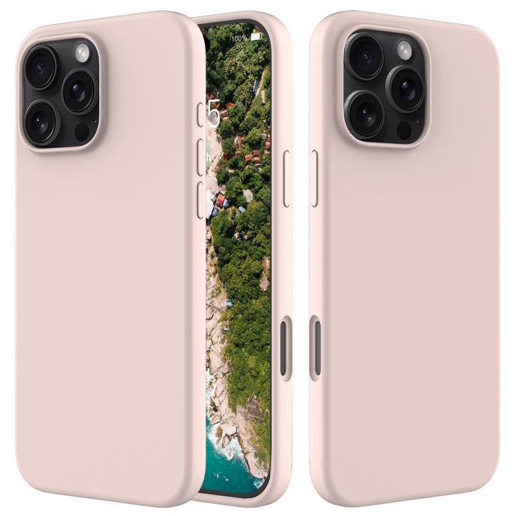 For iPhone 16 Pro Solid Color Silicone Phone Case(Sand Pink) - More iPhone Cases by PMC Jewellery | Online Shopping South Africa | PMC Jewellery | Buy Now Pay Later Mobicred