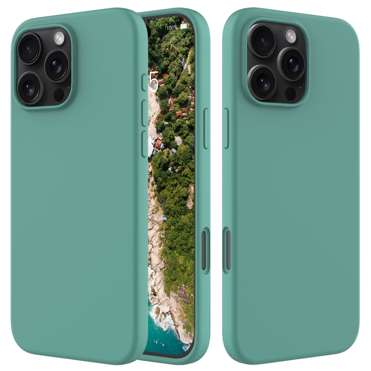 For iPhone 16 Pro Solid Color Silicone Phone Case(Pine Needle Green) - More iPhone Cases by PMC Jewellery | Online Shopping South Africa | PMC Jewellery | Buy Now Pay Later Mobicred