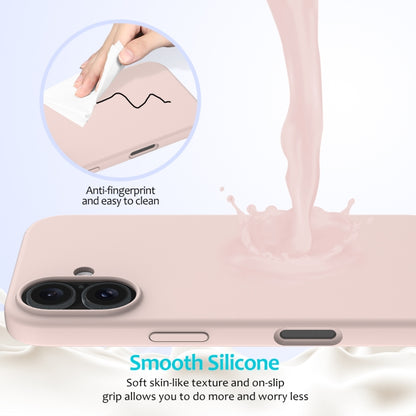 For iPhone 16 Plus Solid Color Silicone Phone Case(Sand Pink) - More iPhone Cases by PMC Jewellery | Online Shopping South Africa | PMC Jewellery | Buy Now Pay Later Mobicred