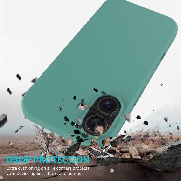 For iPhone 16 Plus Solid Color Silicone Phone Case(Pine Needle Green) - More iPhone Cases by PMC Jewellery | Online Shopping South Africa | PMC Jewellery | Buy Now Pay Later Mobicred