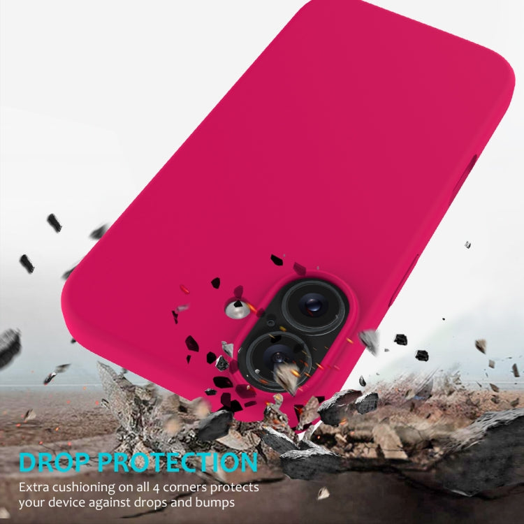 For iPhone 16 Solid Color Silicone Phone Case(Rose Red) - More iPhone Cases by PMC Jewellery | Online Shopping South Africa | PMC Jewellery | Buy Now Pay Later Mobicred