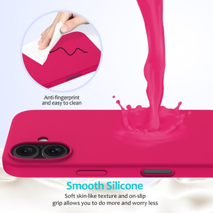 For iPhone 16 Solid Color Silicone Phone Case(Rose Red) - More iPhone Cases by PMC Jewellery | Online Shopping South Africa | PMC Jewellery | Buy Now Pay Later Mobicred