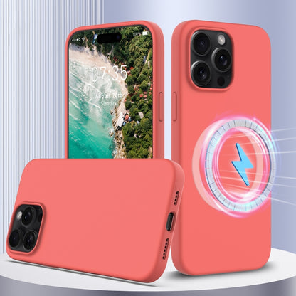 For iPhone 16 Pro Max Shockproof Silicone Magsafe Phone Case(Pink Orange) - iPhone 16 Pro Max Cases by PMC Jewellery | Online Shopping South Africa | PMC Jewellery | Buy Now Pay Later Mobicred