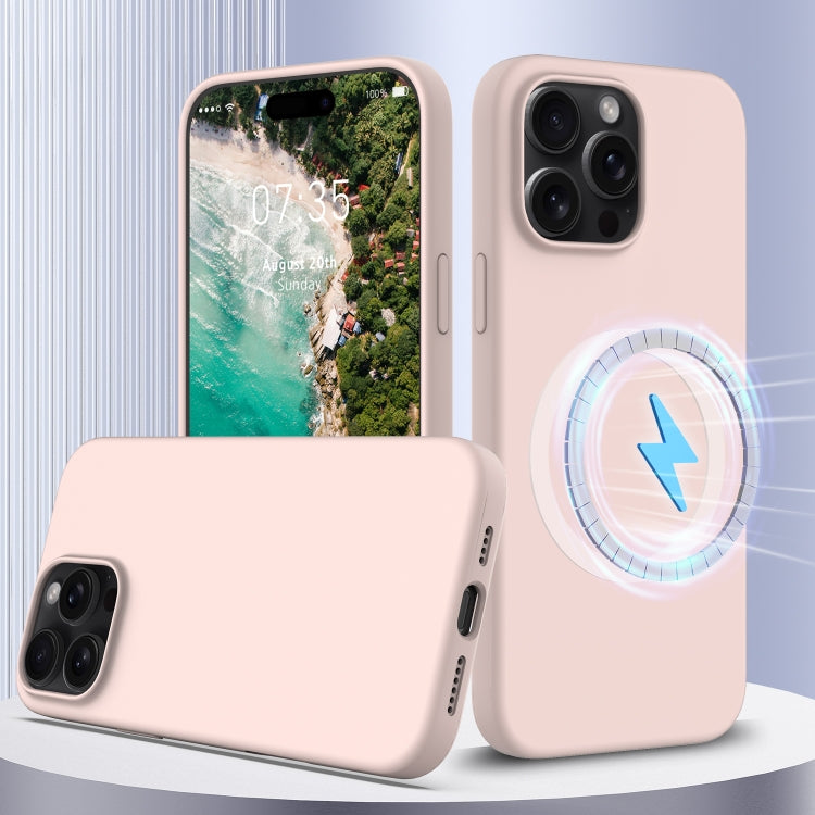 For iPhone 16 Pro Max Shockproof Silicone Magsafe Phone Case(Sand Pink) - iPhone 16 Pro Max Cases by PMC Jewellery | Online Shopping South Africa | PMC Jewellery | Buy Now Pay Later Mobicred