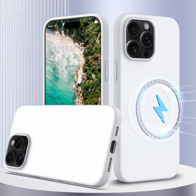 For iPhone 16 Pro Shockproof Silicone Magsafe Phone Case(White) - iPhone 16 Pro Cases by PMC Jewellery | Online Shopping South Africa | PMC Jewellery | Buy Now Pay Later Mobicred