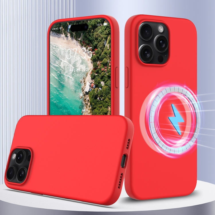 For iPhone 16 Pro Shockproof Silicone Magsafe Phone Case(Red) - iPhone 16 Pro Cases by PMC Jewellery | Online Shopping South Africa | PMC Jewellery | Buy Now Pay Later Mobicred