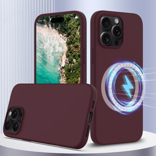 For iPhone 16 Pro Shockproof Silicone Magsafe Phone Case(Plum Color) - iPhone 16 Pro Cases by PMC Jewellery | Online Shopping South Africa | PMC Jewellery | Buy Now Pay Later Mobicred