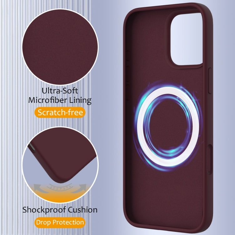 For iPhone 16 Pro Shockproof Silicone Magsafe Phone Case(Plum Color) - iPhone 16 Pro Cases by PMC Jewellery | Online Shopping South Africa | PMC Jewellery | Buy Now Pay Later Mobicred