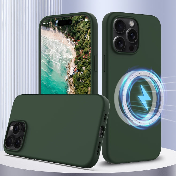 For iPhone 16 Pro Shockproof Silicone Magsafe Phone Case(Dark Green) - iPhone 16 Pro Cases by PMC Jewellery | Online Shopping South Africa | PMC Jewellery | Buy Now Pay Later Mobicred