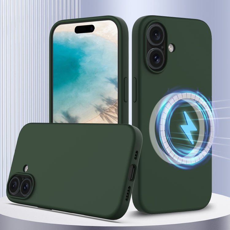 For iPhone 16 Plus Shockproof Silicone Magsafe Phone Case(Dark Green) - iPhone 16 Plus Cases by PMC Jewellery | Online Shopping South Africa | PMC Jewellery | Buy Now Pay Later Mobicred