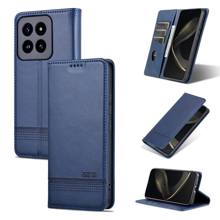 For Xiaomi 14 Pro AZNS Magnetic Calf Texture Flip Leather Phone Case(Dark Blue) - 14 Pro Cases by AZNS | Online Shopping South Africa | PMC Jewellery | Buy Now Pay Later Mobicred