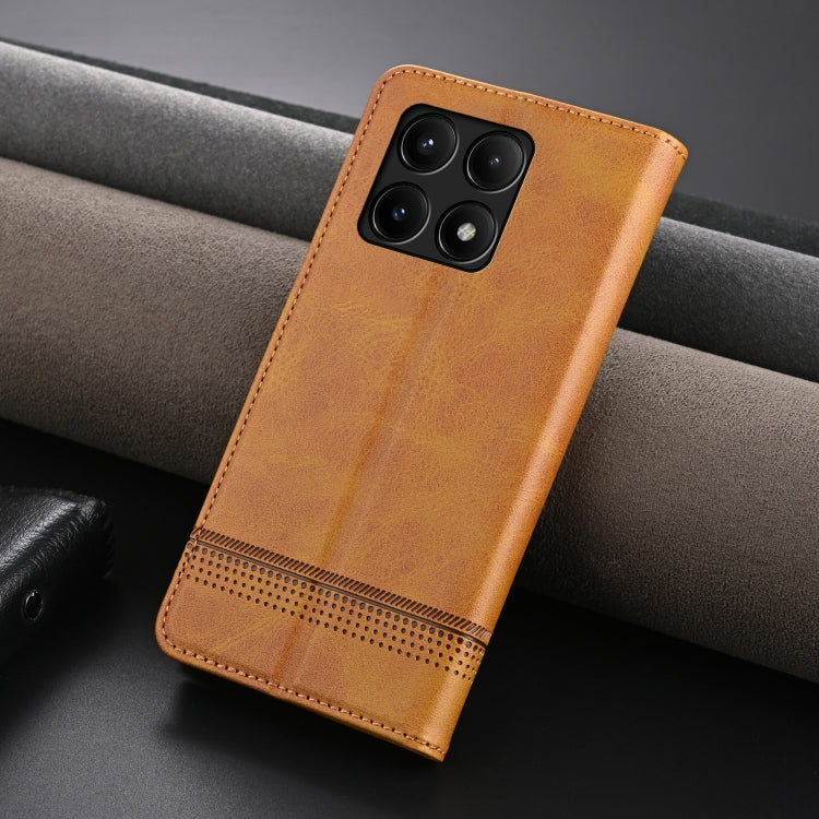 For Xiaomi Redmi K70/K70 Pro AZNS Magnetic Calf Texture Flip Leather Phone Case(Light Brown) - Xiaomi Cases by AZNS | Online Shopping South Africa | PMC Jewellery | Buy Now Pay Later Mobicred