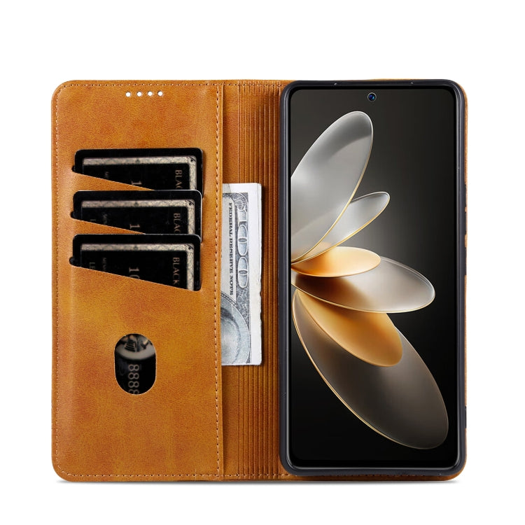 For Xiaomi Redmi K70/K70 Pro AZNS Magnetic Calf Texture Flip Leather Phone Case(Light Brown) - Xiaomi Cases by AZNS | Online Shopping South Africa | PMC Jewellery | Buy Now Pay Later Mobicred
