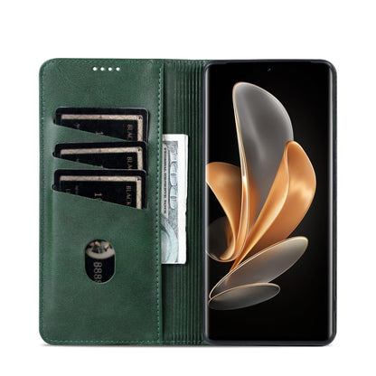 For Xiaomi 14 Ultra AZNS Magnetic Calf Texture Flip Leather Phone Case(Dark Green) - 14 Ultra Cases by AZNS | Online Shopping South Africa | PMC Jewellery | Buy Now Pay Later Mobicred