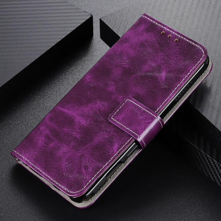 For iPhone 16 Retro Crazy Horse Texture Horizontal Flip Leather Phone Case(Purple) - iPhone 16 Cases by PMC Jewellery | Online Shopping South Africa | PMC Jewellery | Buy Now Pay Later Mobicred