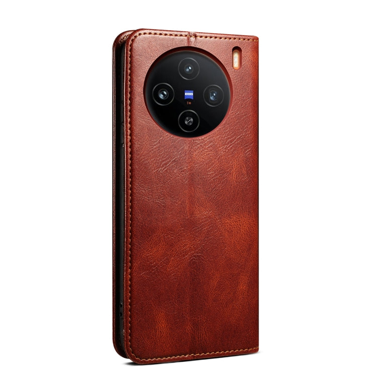 For vivo X100 Pro Oil Wax Crazy Horse Texture Leather Phone Case(Brown) - X100 Pro Cases by imak | Online Shopping South Africa | PMC Jewellery | Buy Now Pay Later Mobicred