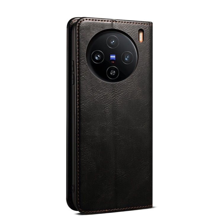 For vivo X100 Pro Oil Wax Crazy Horse Texture Leather Phone Case(Black) - X100 Pro Cases by imak | Online Shopping South Africa | PMC Jewellery | Buy Now Pay Later Mobicred