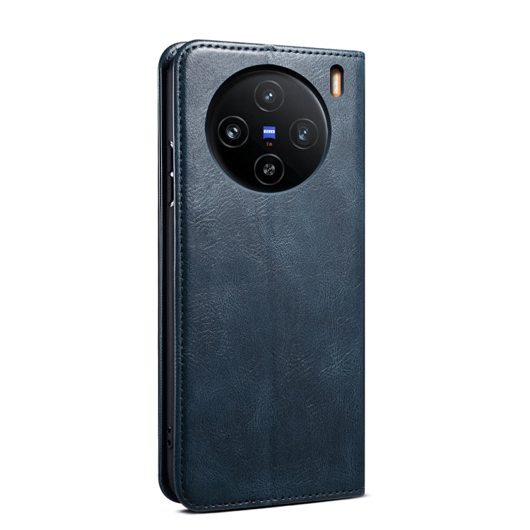 For vivo X100 Pro Oil Wax Crazy Horse Texture Leather Phone Case(Blue) - X100 Pro Cases by imak | Online Shopping South Africa | PMC Jewellery | Buy Now Pay Later Mobicred