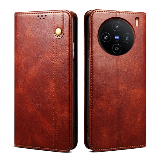 For vivo X100 Oil Wax Crazy Horse Texture Leather Phone Case(Brown) - X100 Cases by imak | Online Shopping South Africa | PMC Jewellery | Buy Now Pay Later Mobicred