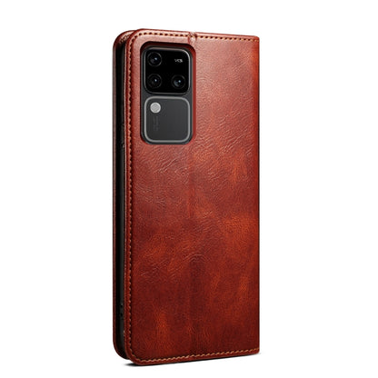 For vivo S18 Pro Oil Wax Crazy Horse Texture Leather Phone Case(Brown) - S18 Pro Cases by PMC Jewellery | Online Shopping South Africa | PMC Jewellery | Buy Now Pay Later Mobicred