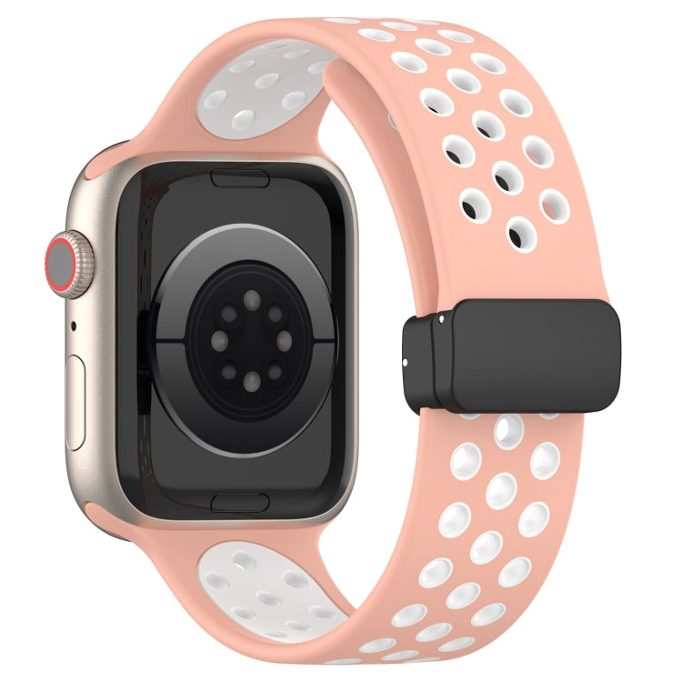 For Apple Watch Ultra 2 49mm Magnetic Buckle Silicone Watch Band(Pink White) - free shipping - PMC TechLife - Order now!