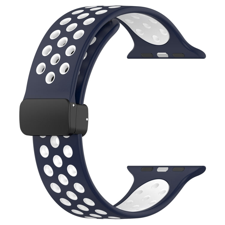 For Apple Watch Ultra 2 49mm Magnetic Buckle Silicone Watch Band(Navy White) - Watch Bands by PMC TechLife | Online Shopping South Africa | PMC TechLife