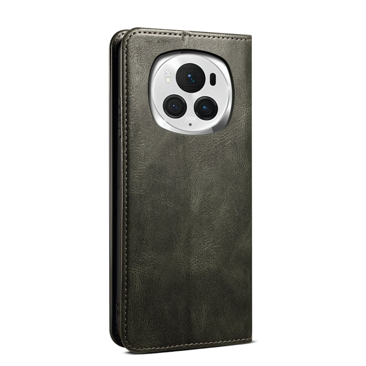 For Honor Magic6 Pro Oil Wax Crazy Horse Texture Leather Phone Case(Green) - Honor Cases by PMC Jewellery | Online Shopping South Africa | PMC Jewellery | Buy Now Pay Later Mobicred