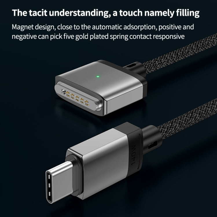 140W Type-C to Magsafe 3 Magnetic Charging Cable, Length:2m(Blue) - Cable & Adapter by PMC Jewellery | Online Shopping South Africa | PMC Jewellery