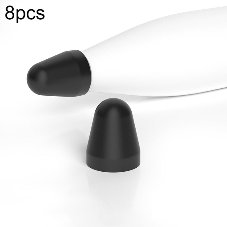 For Xiaomi Stylus Pen 2 8pcs / Set Silicone Wear-resistant Stylus Nib Cover(Black) - Pencil Accessories by PMC TechLife | Online Shopping South Africa | PMC TechLife