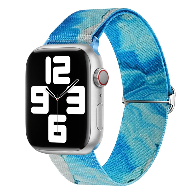 For Apple Watch 8 41mm Painted Pattern Nylon Replacement Watch Band(Ocean Blue) - Watch Bands by PMc TechLife | Online Shopping South Africa | PMc TechLife | Buy Now Pay Later Mobicred