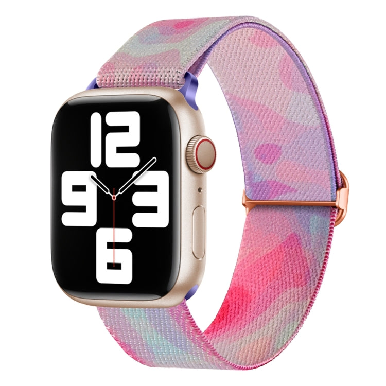 For Apple Watch 6 44mm Painted Pattern Nylon Replacement Watch Band(Ladder Purple Blue) - Watch Bands by PMc TechLife | Online Shopping South Africa | PMc TechLife | Buy Now Pay Later Mobicred